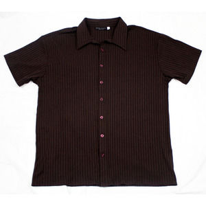 Positano Men's Short Sleeve Button Front Textured‎ Shirt Size 1X